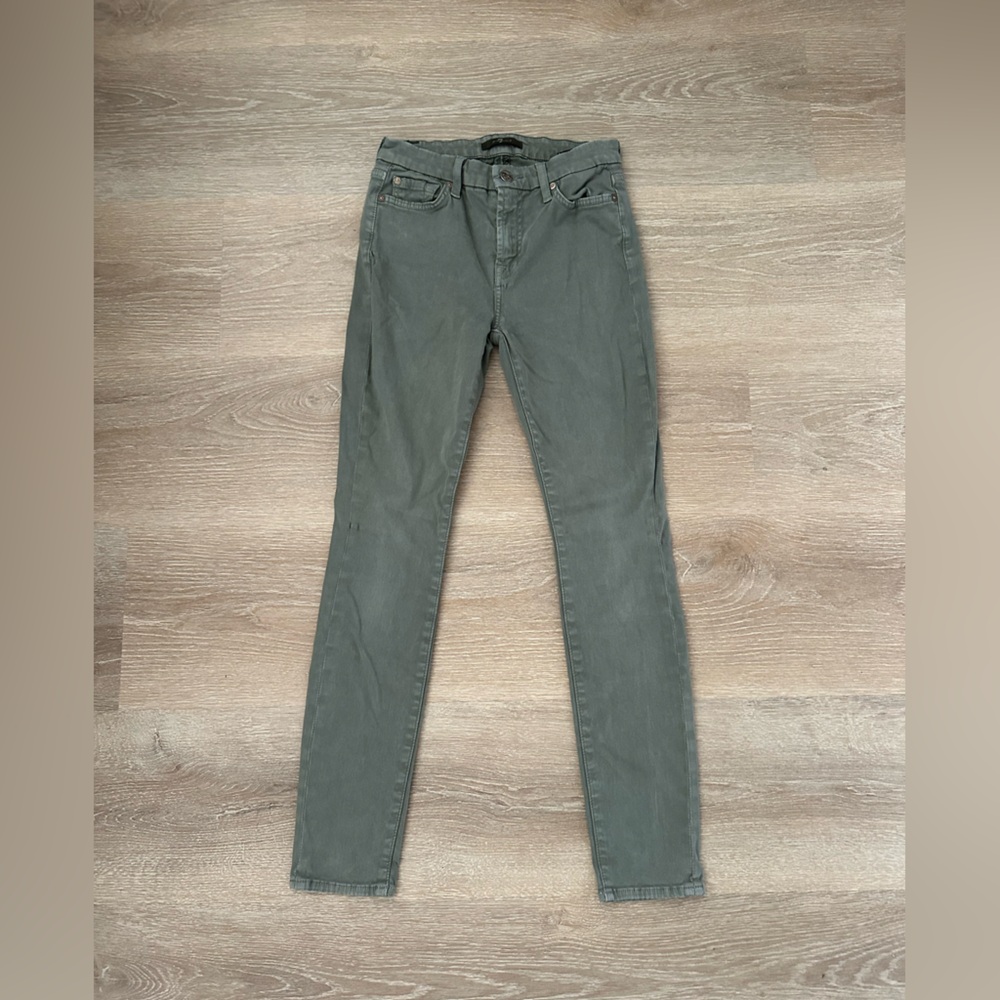 7 For All Mankind Women's Olive Skinny Jeans